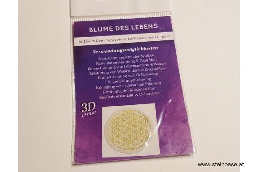 3D Aufkleber 'Lebensblume'  Gold 30mm